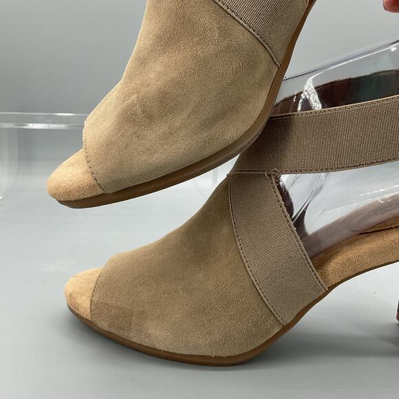 NEW Giani Bernini Women’s Averiel Leather Open Toe Pumps Beige Size 9.5M - Picture 7 of 12